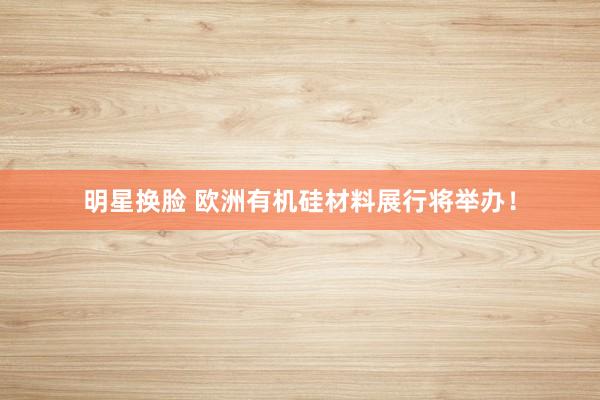 明星换脸 欧洲有机硅材料展行将举办！