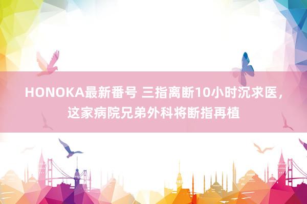 HONOKA最新番号 三指离断10小时沉求医，这家病院兄弟外科将断指再植