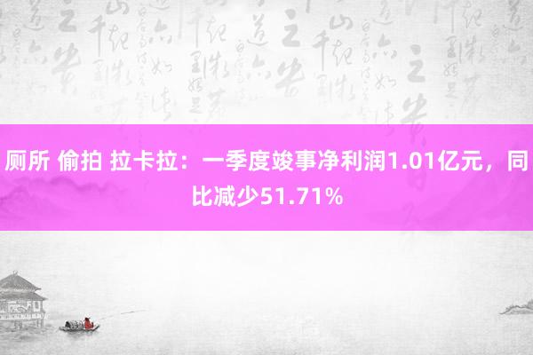 厕所 偷拍 拉卡拉：一季度竣事净利润1.01亿元，同比减少51.71%
