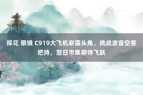 探花 眼镜 C919大飞机崭露头角，挑战波音空客把持，翌日市集期待飞跃
