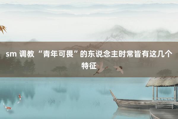 sm 调教 “青年可畏”的东说念主时常皆有这几个特征
